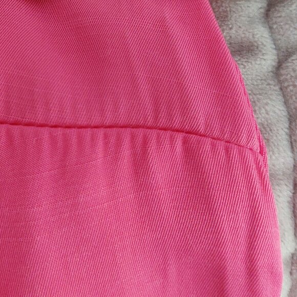HM Bright Barbie Pink Maxi Dress Oversized Sleeveless Ruffle Hem Coastal Cowgirl - Picture 7 of 7